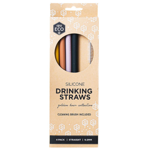 Ever Eco Straight Silicone Straws - Golden Hour Collection