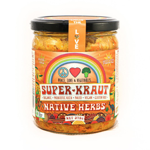 Peace Love and Vegetables Superkraut Native Herbs