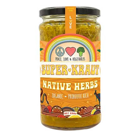 Peace Love and Vegetables Superkraut Native Herbs