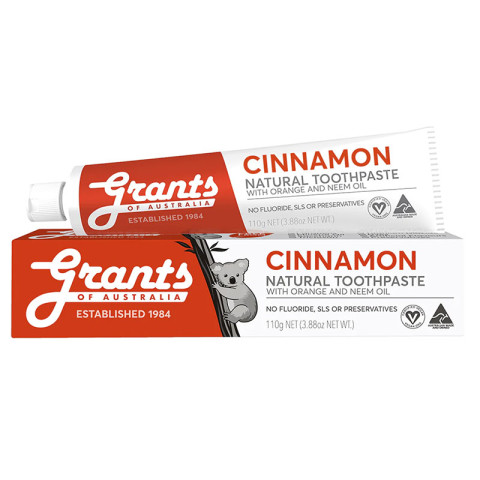 Grants Toothpaste Cinnamon with Orange and Neem Oil Fluoride Free