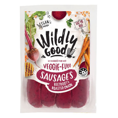 Wildly Good  Vegan Sausages Beetroot and Roasted Onion  - Clearance