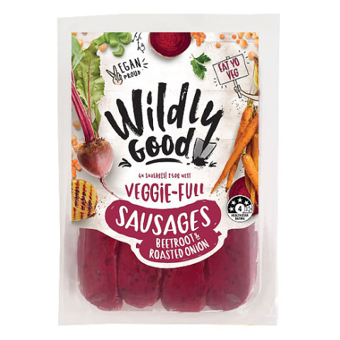 Wildly Good Vegan Sausages Beetroot and Roasted Onion - Clearance