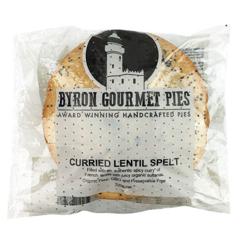 Byron Gourmet Pies Vegan Spelt Curried Lentil Pie
