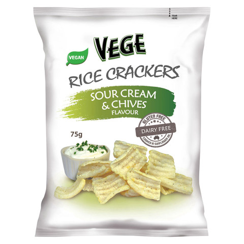 Vege Chips  Vege Rice Crackers Sour Cream and Chives