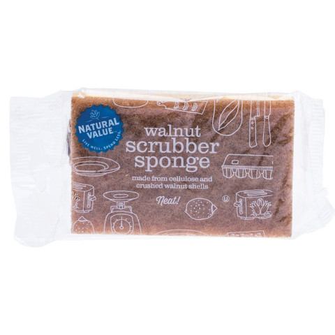 Natural Value Walnut Scrubber Sponge