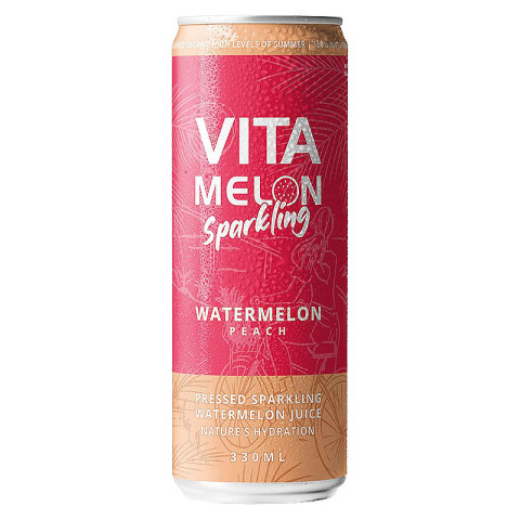 Vitamelon Sparkling Watermelon and Peach Juice