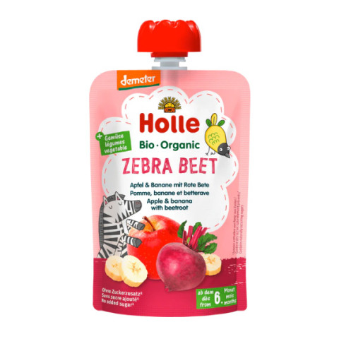 Holle Baby Food Zebra Beet - Apple and Banana with Beetroot
