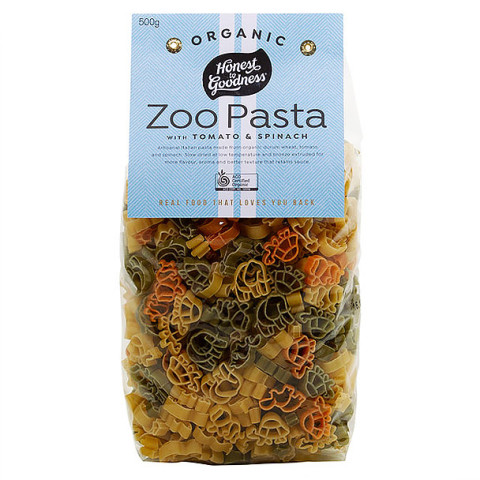 Honest to Goodness Zoo Pasta with Tomato and Spinach Organic