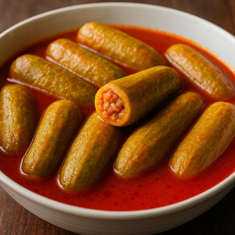 Stuffed Lebanese Zucchini (Kousa Mahshi) Recipe, Serves 4