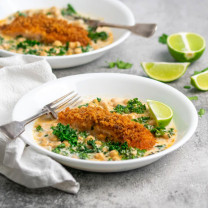 Food St Bec's Panko Crusted Salmon with Coconut and Ginger Broth