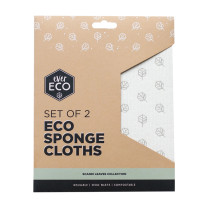 Ever Eco Eco Sponge Cloths Scandi Leaves<br>