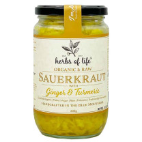 Herbs of Life Green Sauerkraut with Ginger and Turmeric