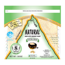 Mountain Bread Natural (Organic Flour) Wrap Bread (8 pieces)