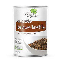 Global Organics Lentils Brown Organic (can)