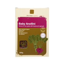 Olive Green Organics Pasta Baby Anellini Spinach and Beetroot