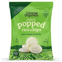 Ceres Organics Popped Rice Chips Sour Cream and Chives
