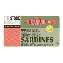 The Stock Merchant Smoky-Style Sardines in Organic Extra Virgin Olive Oil