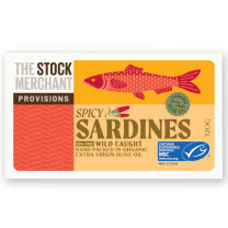 The Stock Merchant Spicy Sardines in Organic Extra Virgin Olive Oil