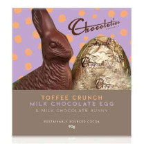 Chocolatier Toffee Crunch Milk Chocolate Egg and Bunny