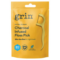 Grin Ultra Clean Floss Picks Charcoal Infused