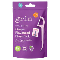 Grin Ultra Smooth Floss Picks Grape Flavoured