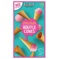 Twisted Waffle Cones 90% Less Sugar